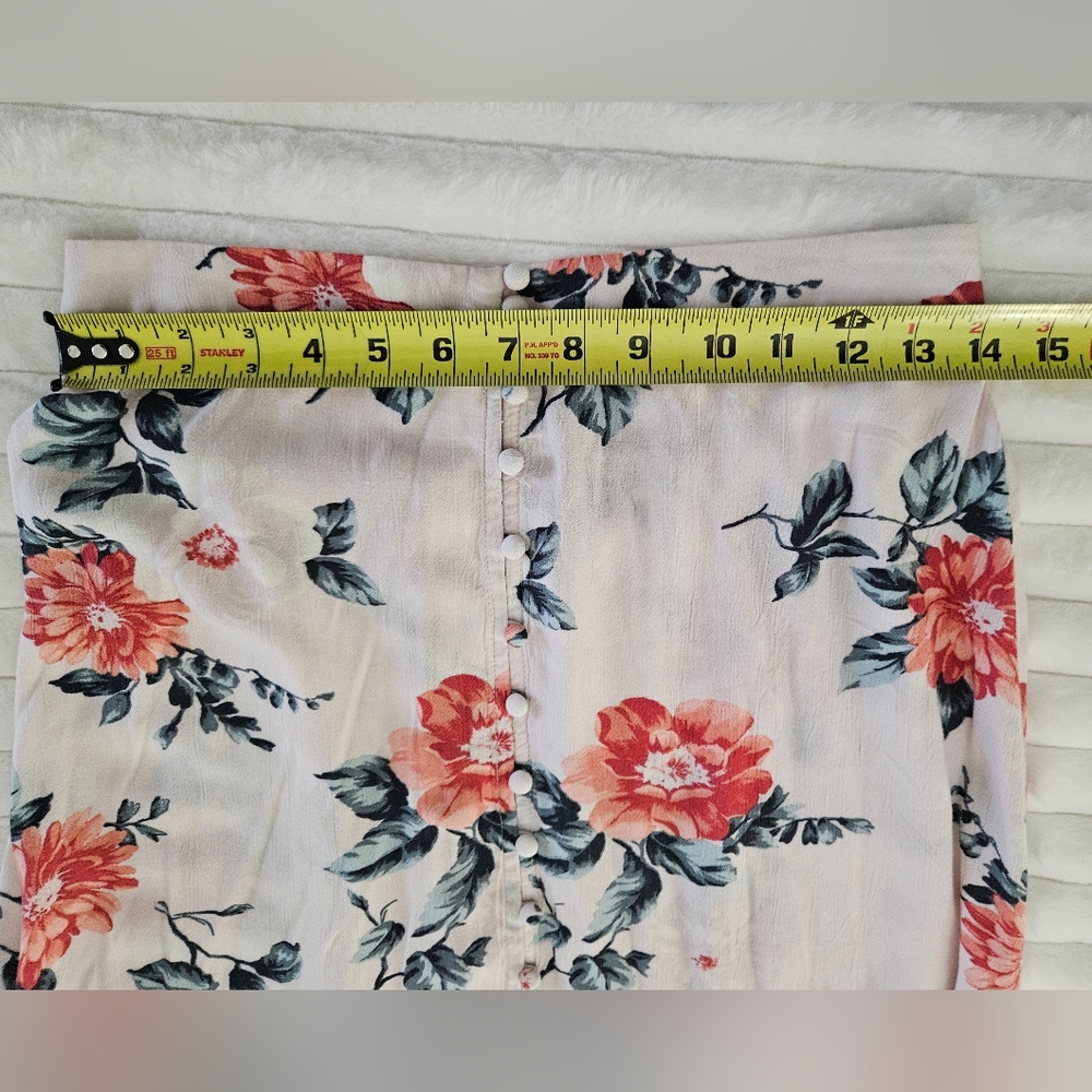 American Eagle 2 Piece Maxi Skirt & Bralette Set Cream Vibrant Floral Womens S/M - Picture 8 of 14